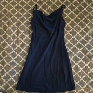 Navy blue silk dress